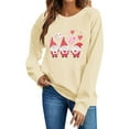 thumbnail image 6 of VKOYWKM Womens Valentines Day Sweatshirt Cute Heart Print Pullover Oversized Long Sleeve Crew Neck Valentine Holiday Sweatshirts, 6 of 7