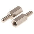 thumbnail image 1 of Hex Standoff - Male-Female #6-32 x 1/4 (OD) x 3/8 (Length) Brass, Nickel Plating (QUANTITY: 500), 1 of 1