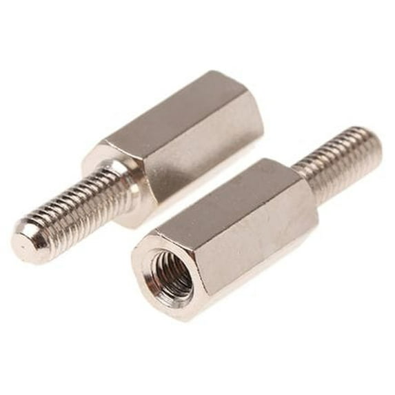 Hex Standoff - Male-Female #6-32 x 1/4 (OD) x 3/8 (Length) Brass, Nickel Plating (QUANTITY: 500)