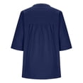 thumbnail image 5 of Summer Tops Trendy 2026,Summer Tshirt Shirts For Women 3/4 Sleeve Cotton Linen Button Down Tunic Tops Casual Loose Round Neck Blouses, 5 of 6