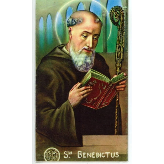 St. Benedict holy card - laminated - Pack of 25