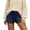 Blue, variant on Women's Micro Shorts Knit Low Rise Booty Mini Shorts Elastic Waist Solid Color Stretchy Homewear Beige L
