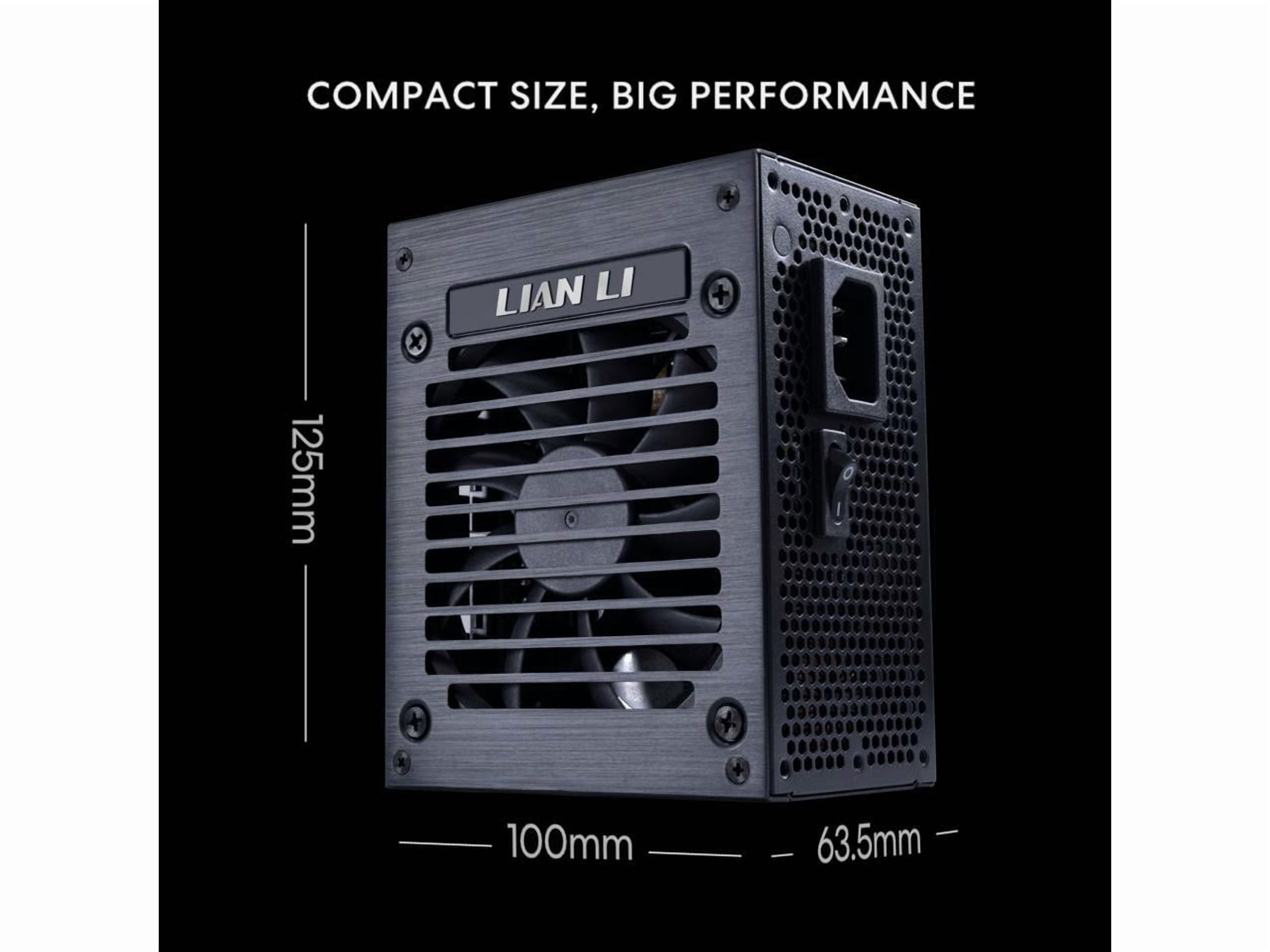 Lian Li SP V2 Gold - 850 Watt SFX Form Factor Power Supply with Native 12V-2x6 Cable - Low Noise - 80 Plus Gold Efficiency - ATX 3.1 & PCIe 5.0 Compliant - 92mm FDB Fan - 10-Year - Black (SP850G.B)
