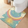 thumbnail image 2 of Yayeee Bath Rug for Bathroom Floor Non Slip Rectangle Fluffy Soft Absorbent Mat, 16"x24", Retro Beige Rainbow, 2 of 7