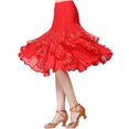 thumbnail image 2 of Mepaouo Women's Tulle Skirts Elegant Ballroom Dance Latin Flamenco Dance Skirt for Women Sizes S-2X, 2 of 9