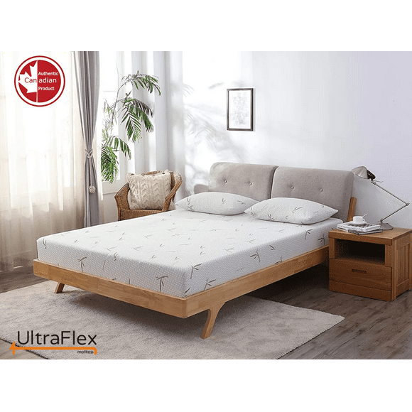 UltraFlex SolidSleep- Canadian-Made FIRM Gel Infused Reversible Comfort With Pressure Relief, Cooling Technology, Bamboo Cover, CertiPUR-US® Certified Foam (Made in Canada)