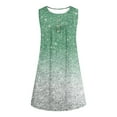 thumbnail image 2 of Elvqul Henley Dresses for Women Midi Plus Print Summer Green A-line Dress Knee Length Sleeveless, 2 of 5