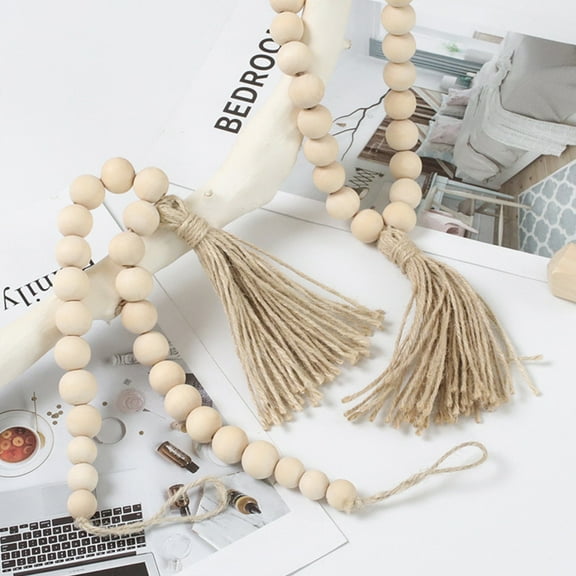 Masteelf 1 String Wooden Bead Curtain Tiebacks Curtain Holders Curtain Ties Balcony Decor