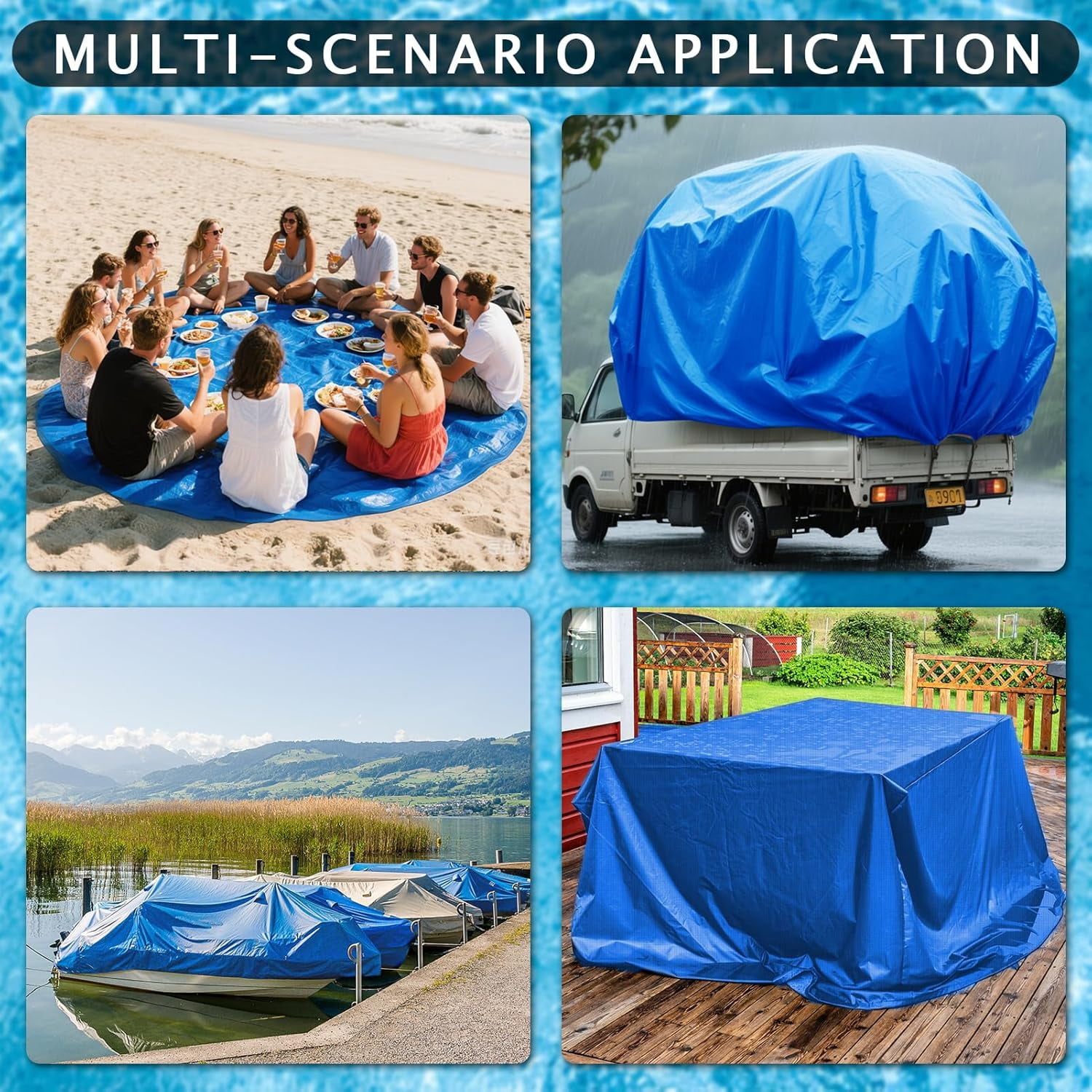 RFGUB16 x 16 Ft Swimming Pool Ground Cloth Round Swimming Pool Tarpaulin Tarp for Above Ground Swimming Pools Heavy Duty Pool Ground Mat Protector Pad Prevents Punctures
