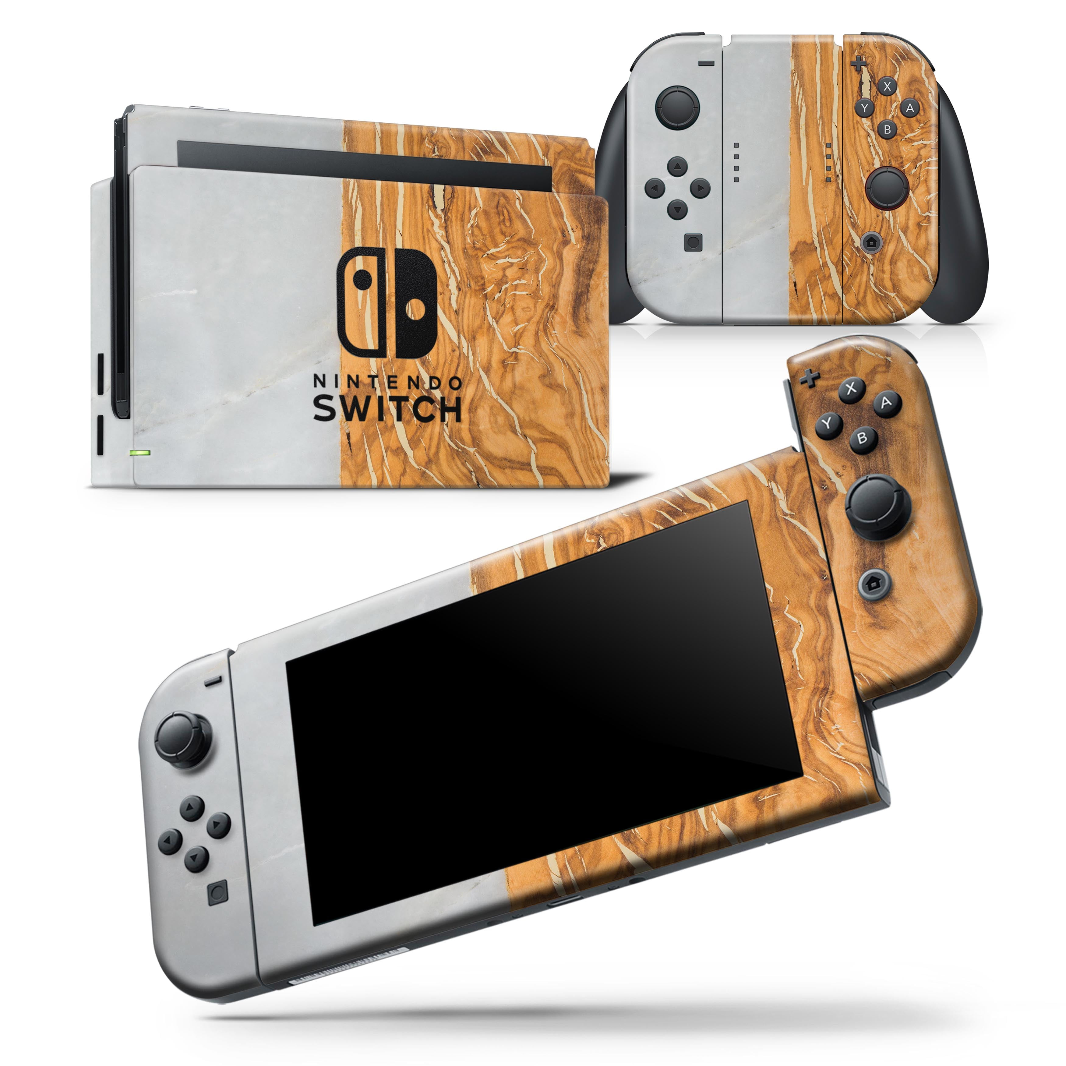 Marble & Wood Mix V1 - Skin Wrap Decal Compatible with the ...