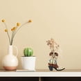 thumbnail image 4 of Mini Cowboy Boot Vase for Flowers – Rustic Western Resin Statue, Decorative Faux Leather Design - Small Vase for Dried Flowers | Stationery Holder Organizer, Office Desk Accent, or Rustic Home Décor, 4 of 8