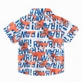 thumbnail image 5 of NIEWTR Toddler Boys Retro Geometric Print Short Sleeve Button Up Shirt Casual Stylish Tops for Kids(Red,9-10 Years), 5 of 7