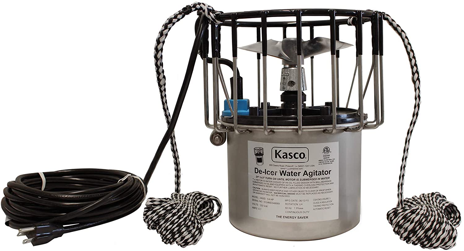 Kasco 1/2HP Pond & Lake De-Icer | 120V/25ft Power Cord|2400D025|Dock DeIcer
