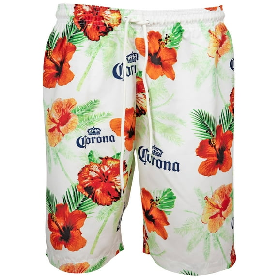 Corona Extra Floral Beach Board Shorts-3XLarge (48-50)