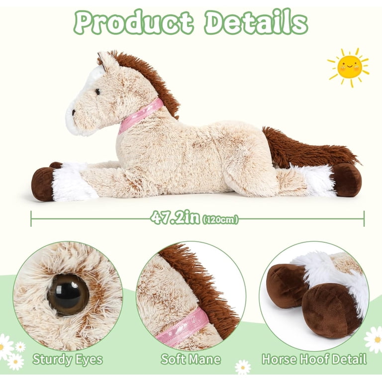 Free Shipping! MorisMos 47'' Giant Horse Stuffed Animal Plush Toy