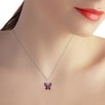 thumbnail image 3 of Galaxy Gold GG 14K White Gold 0.6 Carat Amethyst Butterfly Necklace - February Birthstone - Peace & Wisdom - 16" to 24" - Fine Jewelry for Women, 3 of 3