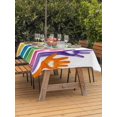 thumbnail image 3 of Outdoor Tablecloth with Umbrella Hole for Patio/Picnic/Party/Camping, Colorful Hands Print Waterproof Table Cloth Rectangle Table Cover Washable, Cartoon Cute Funny Love Heart White (60"x 120"), 3 of 8