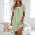 thumbnail image 2 of Lmueinov Women's Lace Trim Short Sleeve Nightgown, Soft Stretchy Casual Sleep Dress Nightshirt S-3XL, 2 of 8