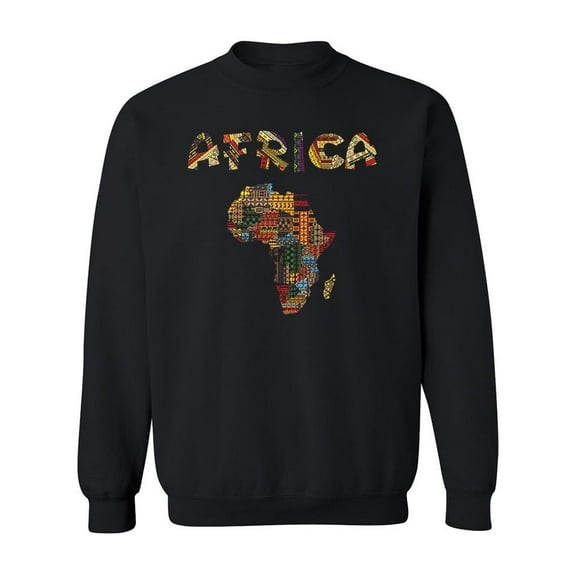 Africa Continent With Quote Sweatshirt Men -Image by Shutterstock, Male Small