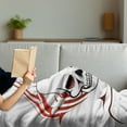 thumbnail image 3 of Tattoo Soft Flannel Fleece Throw Blanket, Scary Fierce and Wild Skull with Tribal Tattoo Image Design Print Illustration, Cozy Plush for Indoor and Outdoor Use, 60" x 80", White and Red, by Ambesonne, 3 of 5