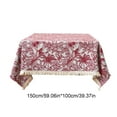 thumbnail image 3 of Btomtd Yarn Dyed Fabric Tablecloth for Home Decor, Bohemian Ethnic Style Table Cloth with Tassel, High End Dining and Coffee Table Cover, 59"x39", Red, 3 of 6