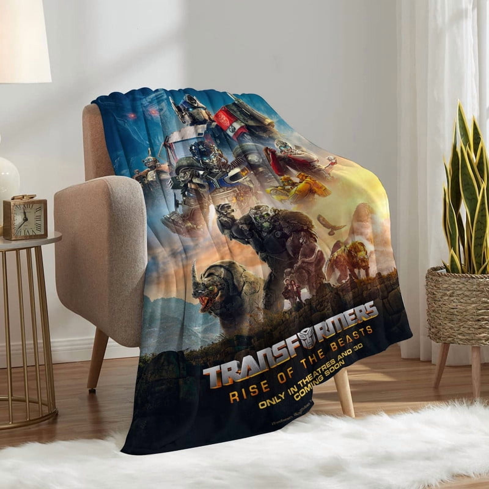 Transformers Rise Of The Beasts Throw Blanket Gifts for Fans Lover Girls Boys Women Present Hoodie Him Bed 30"x40"