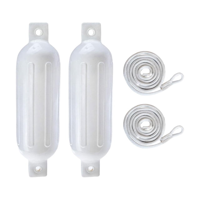 tamizeot 2x Boat Fenders 6mm x 1.5M Ropes PVC Anti Collision for Docking Pontoon White G0 White Rope White G0 White Rope Rope 6x1.5m