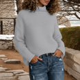 thumbnail image 2 of Winter High Neck Knitted Sweater for Women â Long Sleeve Turtleneck Pullover, Loose Fit Knit Casual Top, Rolled Edge Cozy Fall 2025 Trend, 2 of 4