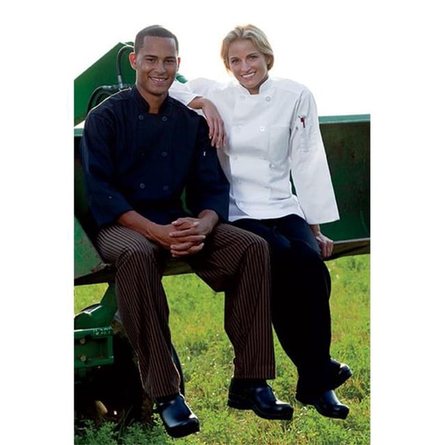 Uncommon Threads 0410-0107 3/4 Sleeve Chef Coat 10 Buttons in Black - 3XLarge