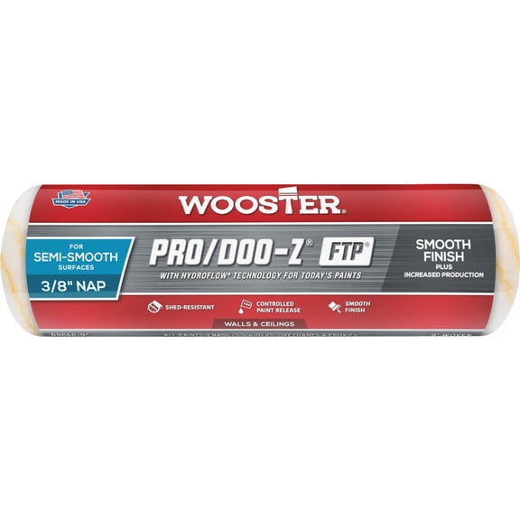 Wooster Brush RR642-9 Pro/Doo-Z Roller Cover, 3/8-Inch Nap, 9-Inch