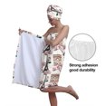 thumbnail image 5 of Colevkie Women's 2 Pieces Shower Skirt Hair Drying Cap Set for Bathroom Travel Sauna Beach Spa Absorbent Soft Adjustable Bath Towel Shower Cap Printed Fashion Elements Pattern, 5 of 8