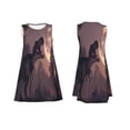 thumbnail image 7 of Balery Dinosaur Moonlit Forest Pattern Women’s Summer Dresses – Loose Sleeveless Sundress, Casual and Comfortable Beach Dress for Hot Days, 7 of 7