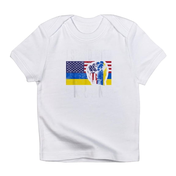 CafePress - I Stand With Ukraine Flag American Flag Su T Shirt - Infant T-Shirt