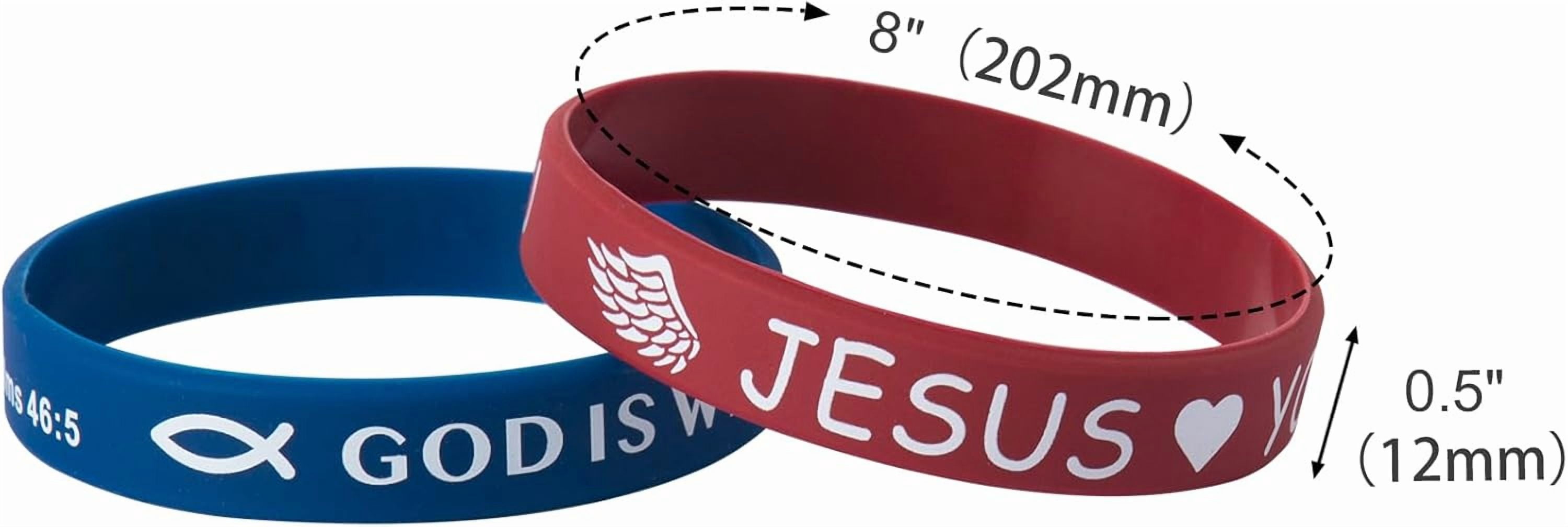 Bible Verse Bracelets 40 Pcs Silicone Wristbands Cute Christian Bracelets Comfortable and Lightweight Perfect Religious Gifts for Men, Women