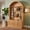 Natural, variant on Farmhouse Hall Tree with Arched Top, Mid-Century Fluted Door Entryway Bench with Storage Cabinets & Adjustable Shelves, Coat Rack with 5 Metal Hooks for Hallway