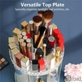 thumbnail image 4 of 2-Tier Spinning Makeup Organizer, 360° Rotating Acrylic Skincare Display Stand with Compartments for Makeup Brushes, Lipsticks, & Beauty Products,B, 4 of 7