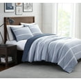 thumbnail image 6 of Brooklyn Loom Niari Yarn Dye Stripe Blue Cotton 3-Piece Full/Queen Comforter Set, stripe themed, for Men and Women, OEKO-TEX Certified Confidence, 6 of 9
