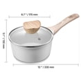 thumbnail image 6 of VEVOR 1.5 QT Saucepan, Nonstick Saucepan with Tempered Glass Lid, Multipurpose Cooking Sauce Pot with Detachable Handle, Sauce Pan Small Kitchen Cooking Pot with Coating, Induction Compatible, White, 6 of 9
