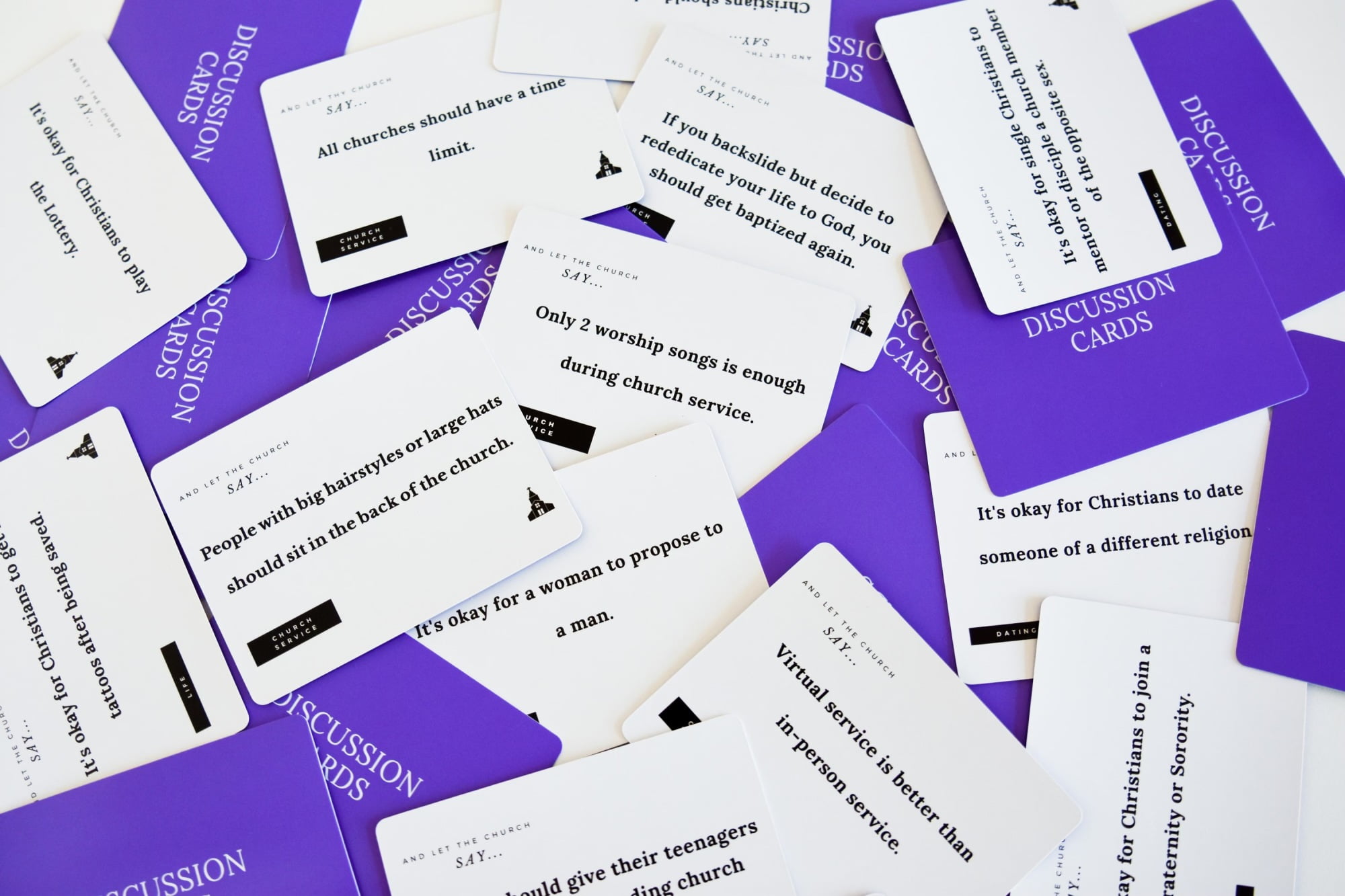 And Let The Church Say Church Discussion Card Game, 47 Cards