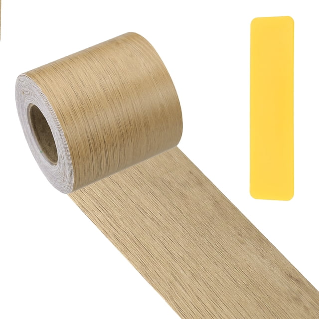 Cinta de reparación de grano de madera autoadhesiva Uxcell con raspador para muebles Abeto 2"x33'