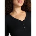 thumbnail image 4 of No Boundaries Henley Top with Long Sleeves, Women’s, 4 of 5