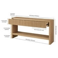 thumbnail image 6 of Manzanita 60" Wide Rectangular Solid Wood Fluted Console Table in Light Oak Veneer, 6 of 6