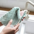 thumbnail image 4 of 12 Pack Kitchen Cloth Dish Towels, Premium Dishcloths, Super Absorbent Coral Velvet Dishtowels, Nonstick Oil Washable Fast Drying (Green-Grey), 4 of 16