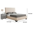 thumbnail image 5 of Benzara Leatherette Wrapped Queen Bed with Vertical Tufting on Headboard, Cream, 5 of 5
