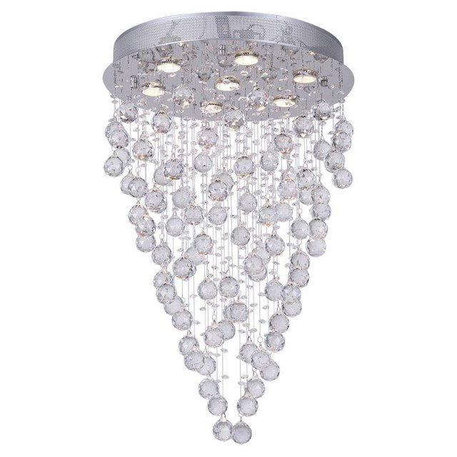 CWI Lighting Rain Drop 7 Light Montage Affleurant Finition Chrome