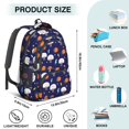 thumbnail image 5 of Basketball and Hoop Navy Pattern Cute School Backpack Bag with Padded Back and Adjustable Shoulder Straps 16.9 X 12.6 X 5.9 Inches, 5 of 5