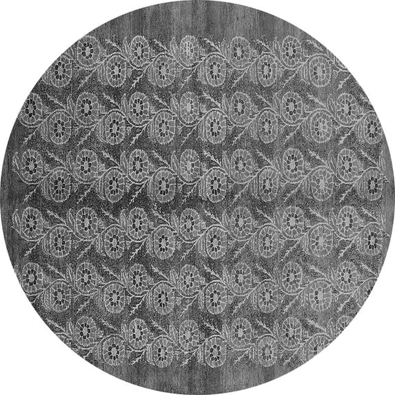 Ahgly Company Indoor Round Oriental Gray Industrial Area Rugs, 6' Round