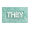 thumbnail image 2 of Jean Pierre "They" 21"x34" Cotton Bath Rug, Aqua, 2 of 8