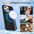 thumbnail image 3 of Protective Magnetic Kickstand Case for iPhone 15 Pro Max with Tempered Glass Screen Protector - Black, 3 of 5