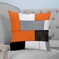 thumbnail image 4 of Orange Grey Geometric 24x24 Pillow Covers Set of 2, Modern Black White Abstract Art Throw Pillow Covers Decorative Couch Cushion Case, Microfiber Square Pillowcases for Bedroom Car Living Room, 4 of 7